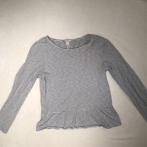 JCREW Striped Peplum Longsleeve